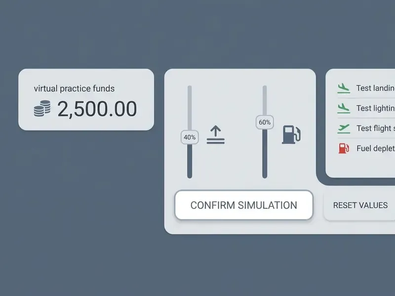 Aviatrix demo control panel with virtual practice funds.