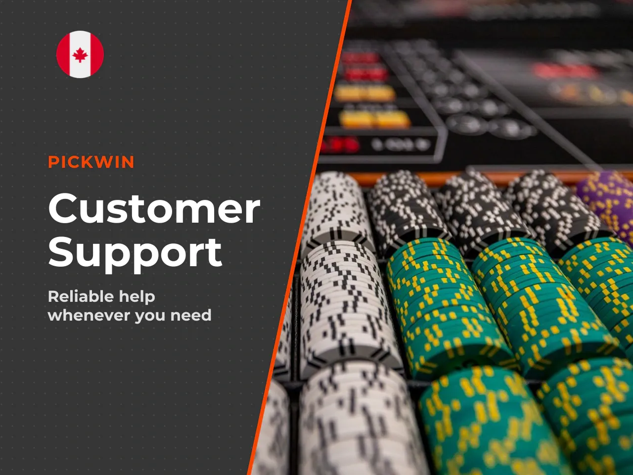 Support at an online casino only